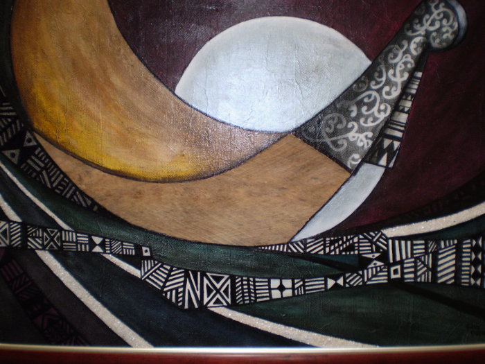 Alain Augias Ressonnance du pacifique 80x60 marouflage sur bois