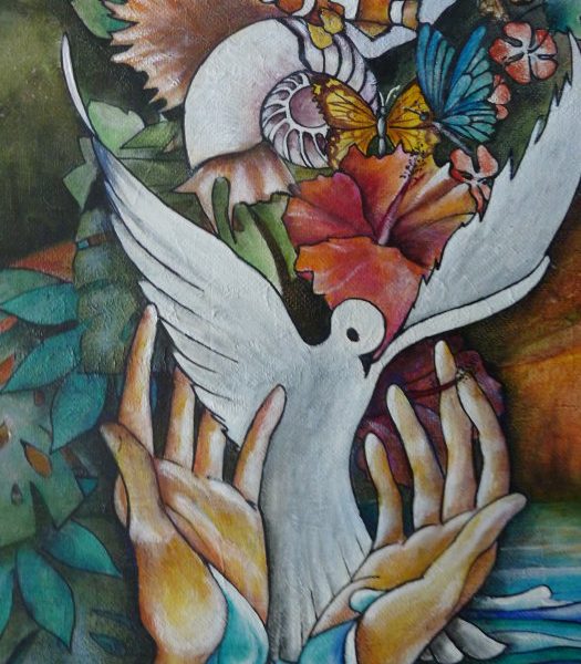 Alain Augias Toi maitre du jeu 80x60 marouflage sur bois