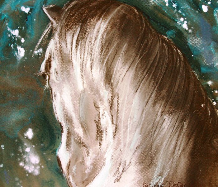 Caroline Degroiselle Face aux étoiles 3414 Pastel encre 35X35